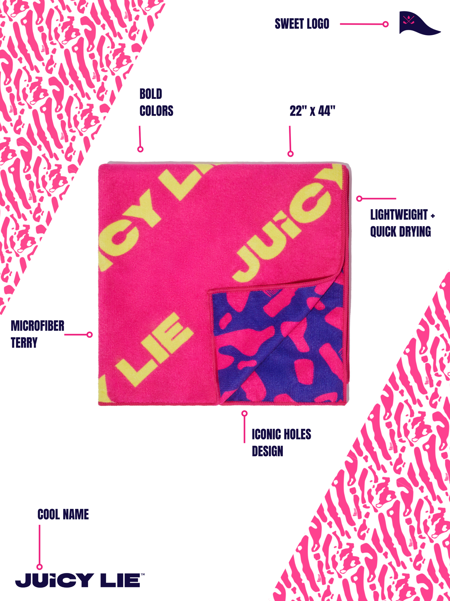 Juicy Lie Towel (Pink/Plum/Yellow)